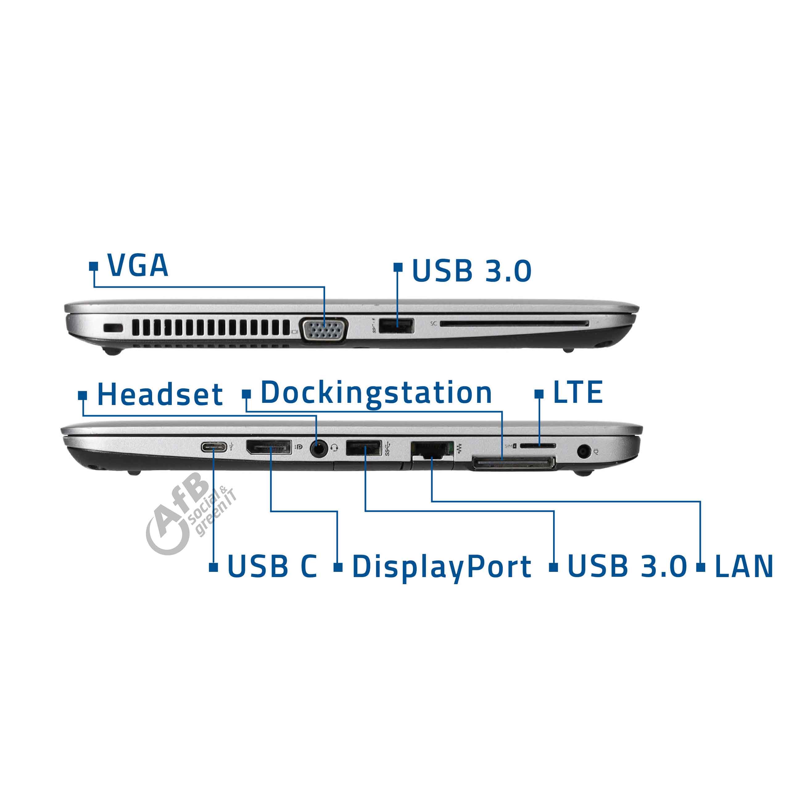 HP Elitebook 820 G3 

 - Intel Core i5 6200U @ 2,3 GHz - 8 GB DDR4 - 250 GB SSD - 1366 x 768 WXGA - Windows 10 Professional